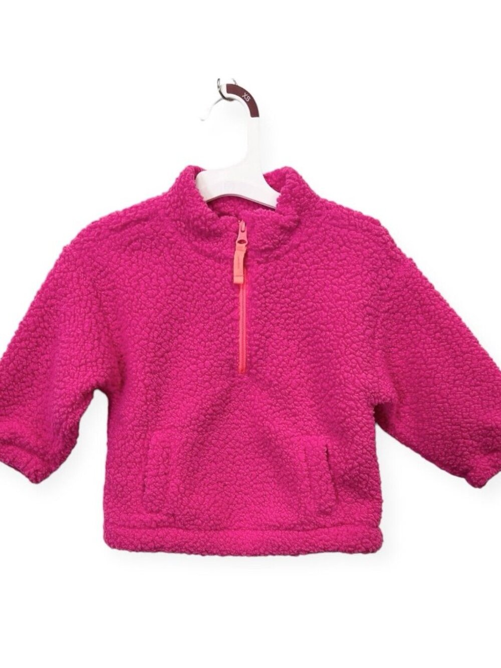 Baby Gap Pink Sherpa Jacket Size 18-24 Months Half Zip